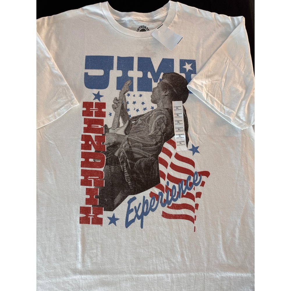 Jimi Hendrix Experience T Shirt Mens XL White Graphic Band Tee NWT